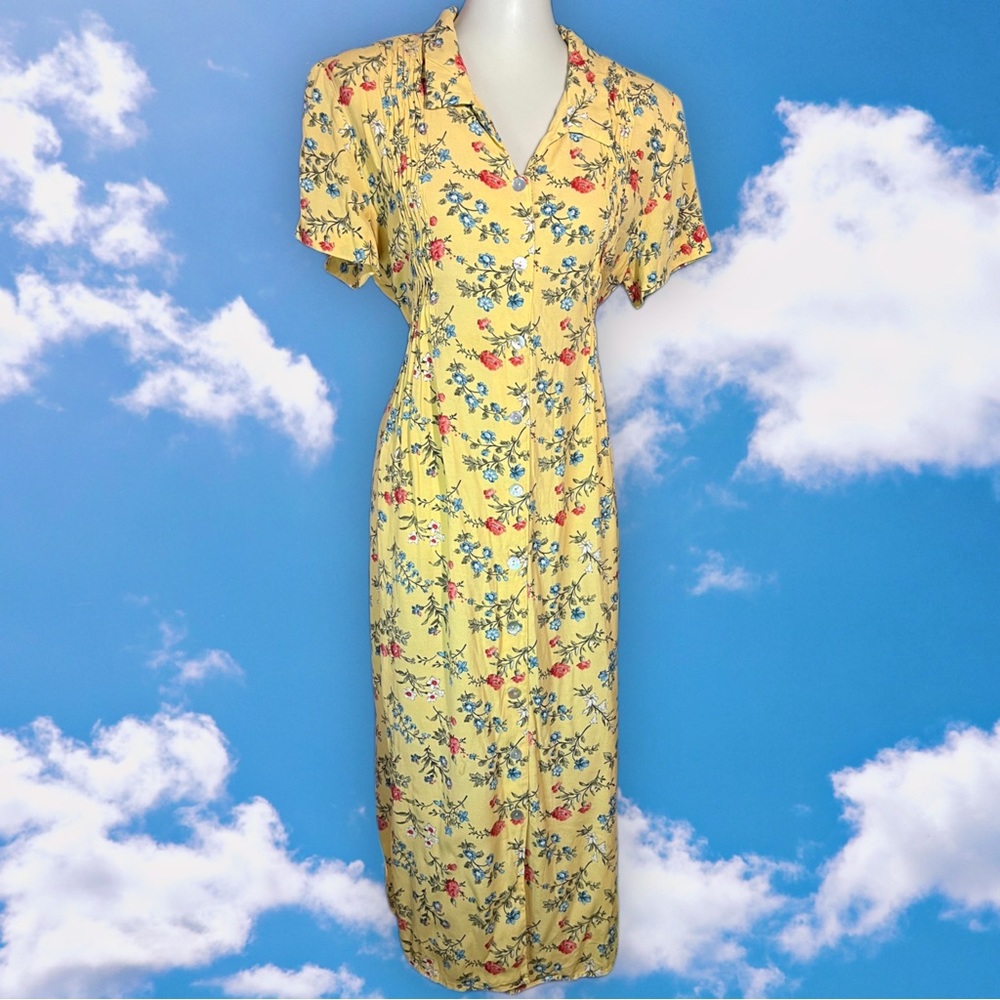 R&K Originals yellow print maxi dress, 16